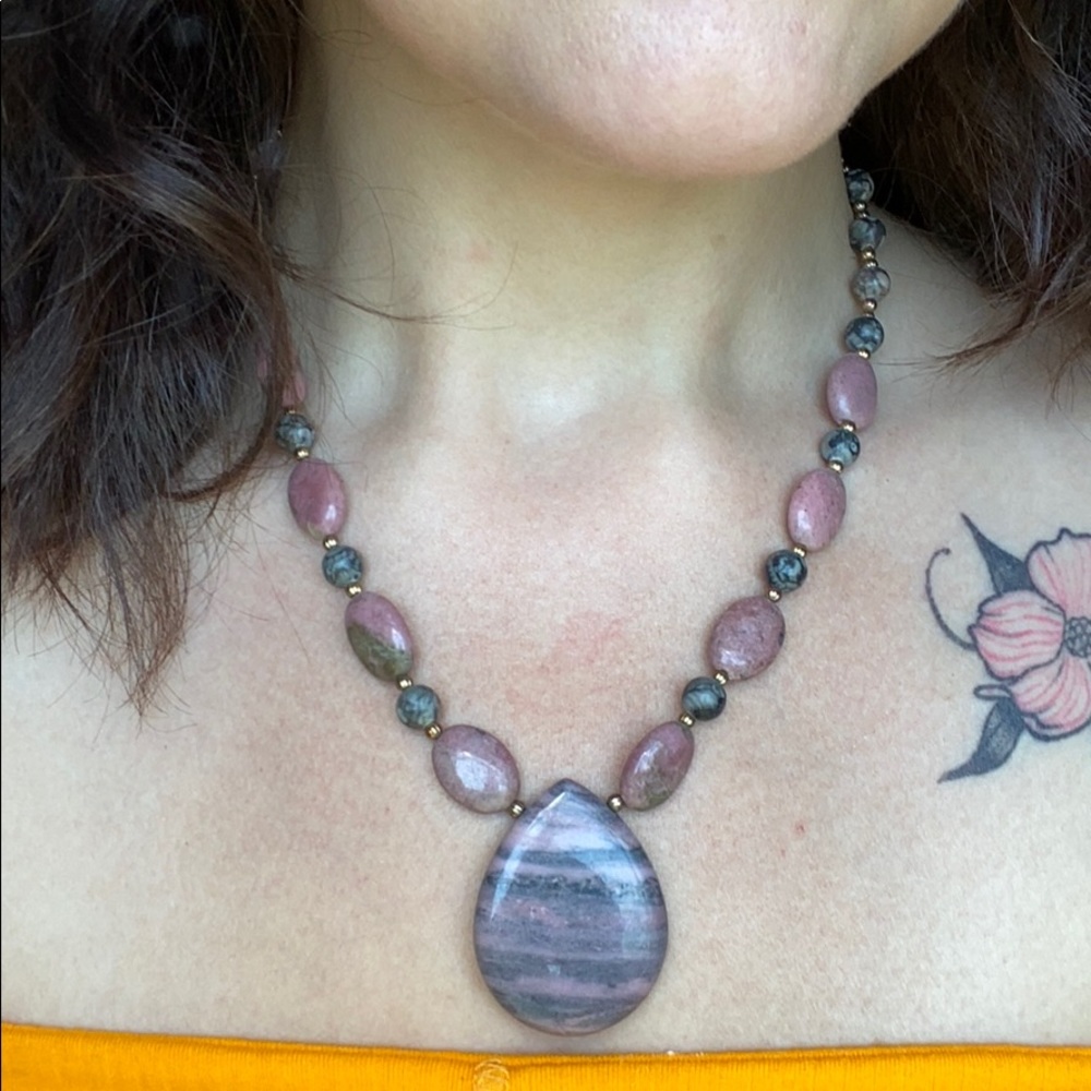 Handmade jasper necklace